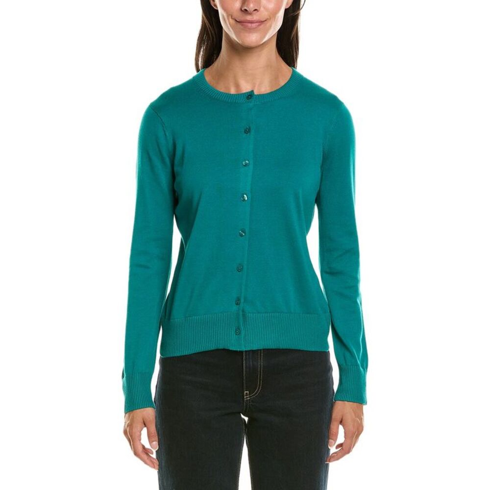 Brooks Brothers Womens Cable Cardigan, Green